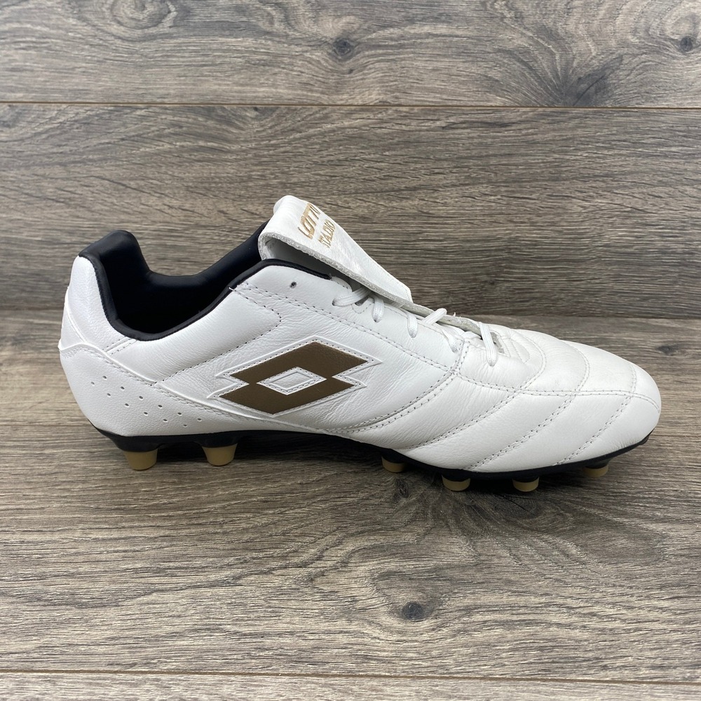 Lotto Stadio Mens White Gold Soccer Cleats Sz 9.5 Us 42.5 Eu View 5